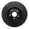 R1 2013-2025 Acura Integra Front Left Drilled & Slotted Black Brake Rotor