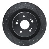 R1 2021-2025 Acura TLX Rear Right Drilled & Slotted Black Brake Rotor