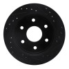 R1 1988-2000 Cadillac Escalade Front Left Drilled & Slotted Black Brake Rotor
