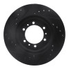 R1 92-02 Acura SLX Front Right Drilled & Slotted Black Brake Rotor