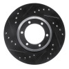 R1 84-87 Isuzu Pickup Front Left Drilled & Slotted Black Brake Rotor