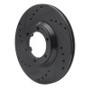 R1 84-87 Isuzu Pickup Front Left Drilled & Slotted Black Brake Rotor