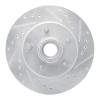 R1 1991-1996 Buick Roadmaster Front Right Drilled & Slotted Silver Brake Rotor