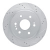 R1 2019-2025 Cadillac Escalade ESV Rear Right Drilled & Slotted Silver Brake Rotor