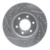 R1 1991-1996 Dodge Dakota 4WD Front Right Drilled & Slotted Silver Brake Rotor