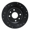 R1 90-93 Asuna SUNFIRE Rear Right Drilled & Slotted Black Brake Rotor