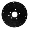 R1 2002-2025 Nissan Juke Rear Right Drilled & Slotted Black Brake Rotor