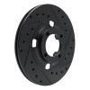R1 83-89 Isuzu Impulse Front Right Drilled & Slotted Black Brake Rotor