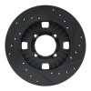 R1 83-89 Isuzu Impulse Front Left Drilled & Slotted Black Brake Rotor