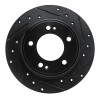 R1 17-25 Hyundai Elantra Rear Right Drilled & Slotted Black Brake Rotor