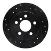 R1 14-25 BMW i3 Rear Left Drilled & Slotted Black Brake Rotor