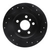R1 14-25 BMW i3 Rear Left Drilled & Slotted Black Brake Rotor