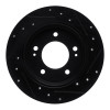 R1 17-25 Hyundai Elantra GT Rear Left Drilled & Slotted Black Brake Rotor