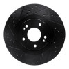 R1 15-20 Kia Sorento Front Left Drilled & Slotted Black Brake Rotor