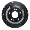 R1 15-20 Kia Sorento Rear Right Drilled & Slotted Black Brake Rotor