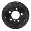 R1 11-16 Mini Cooper Countryman Rear Right Drilled & Slotted Black Brake Rotor