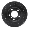 R1 11-16 Mini Cooper Countryman Rear Right Drilled & Slotted Black Brake Rotor