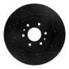 R1 09-10 Kia BORREGO Front Right Drilled & Slotted Black Brake Rotor