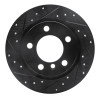 R1 11-16 Mini Cooper Paceman Rear Left Drilled & Slotted Black Brake Rotor