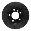R1 11-16 Mini Cooper Paceman Front Right Drilled & Slotted Black Brake Rotor ECB-32009R
