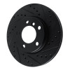 R1 11-16 Mini Cooper Paceman Front Right Drilled & Slotted Black Brake Rotor ECB-32009R