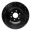 R1 09-10 Kia BORREGO Rear Left Drilled & Slotted Black Brake Rotor