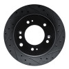 R1 07-09 Kia Sorento Rear Right Drilled & Slotted Black Brake Rotor