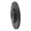 R1 09-14 Mini Cooper (Excl Clubman) Front Left Drilled & Slotted Black Brake Rotor
