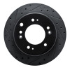 R1 07-09 Kia Sorento Rear Left Drilled & Slotted Black Brake Rotor