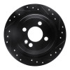 R1 09-14 Mini Cooper (Excl Clubman) Rear Right Drilled & Slotted Black Brake Rotor