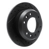 R1 06-14 Hyundai Entourage Rear Right Drilled & Slotted Black Brake Rotor