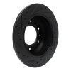 R1 06-14 Hyundai Entourage Rear Right Drilled & Slotted Black Brake Rotor