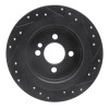 R1 09-14 Mini Cooper (Excl Clubman) Rear Left Drilled & Slotted Black Brake Rotor
