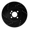 R1 07-15 Mini Cooper (Excl Clubman) Front Right Drilled & Slotted Black Brake Rotor