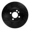 R1 07-15 Mini Cooper Clubman Front Drilled & Slotted Black Brake Rotor