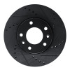 R1 03-05 Kia Sedona Front Right Drilled & Slotted Black Brake Rotor