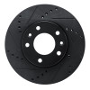 R1 03-05 Kia Sedona Front Left Drilled & Slotted Black Brake Rotor