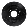 R1 03-06 Kia Sorento Rear Right Drilled & Slotted Black Brake Rotor