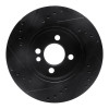 R1 02-08 Mini Cooper (Excl Clubman) Front Right Drilled & Slotted Black Brake Rotor