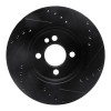 R1 02-08 Mini Cooper (Excl Clubman) Front Left Drilled & Slotted Black Brake Rotor