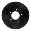 R1 03-06 Kia Sorento Front Right Drilled & Slotted Black Brake Rotor