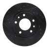 R1 02-02 Kia Sedona Front Left Drilled & Slotted Black Brake Rotor