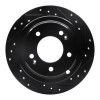 R1 04-06 Kia AMANTI Rear Right Drilled & Slotted Black Brake Rotor