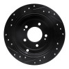 R1 04-06 Kia AMANTI Rear Right Drilled & Slotted Black Brake Rotor