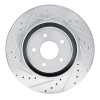R1 2022-2025 Infiniti QX60 Front Left Drilled & Slotted Silver Brake Rotor