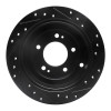 R1 04-06 Kia AMANTI Rear Left Drilled & Slotted Black Brake Rotor