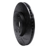 R1 15-19 Kia Soul EV Front Right Drilled & Slotted Black Brake Rotor