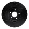 R1 15-19 Kia Soul EV Front Right Drilled & Slotted Black Brake Rotor
