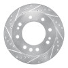 R1 2011-2025 Chevy Silverado 2500 HD/2500 HD Classic Front Left Drilled & Slotted Silver Brake Rotor