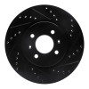 R1 12-23 Hyundai Accent Front Right Drilled & Slotted Black Brake Rotor